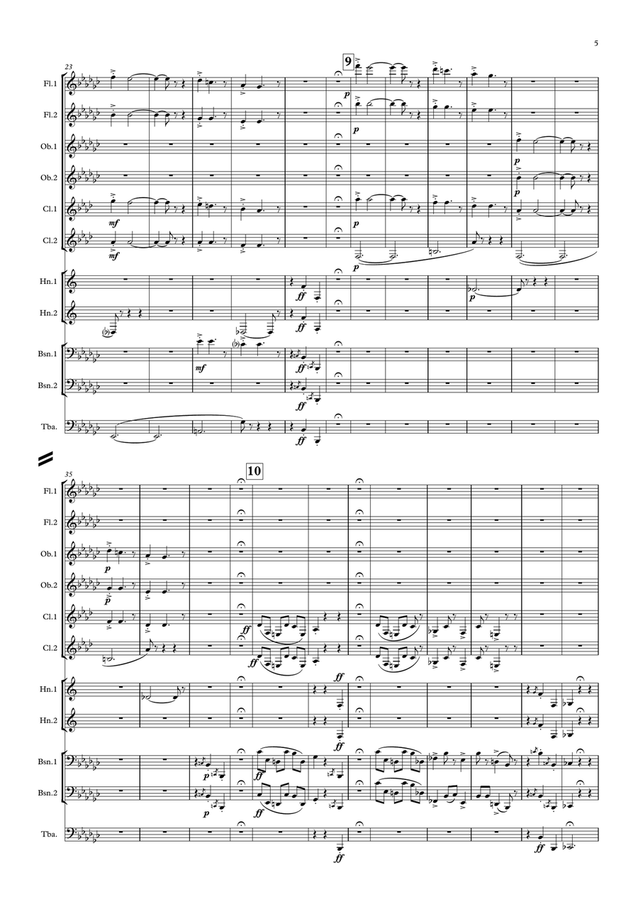 Mussorgsky: Pictures at an Exhibition Promenade & No. 1.Gnomus - symphonic wind ensemble Large Ensemble scores gallery preview page 5