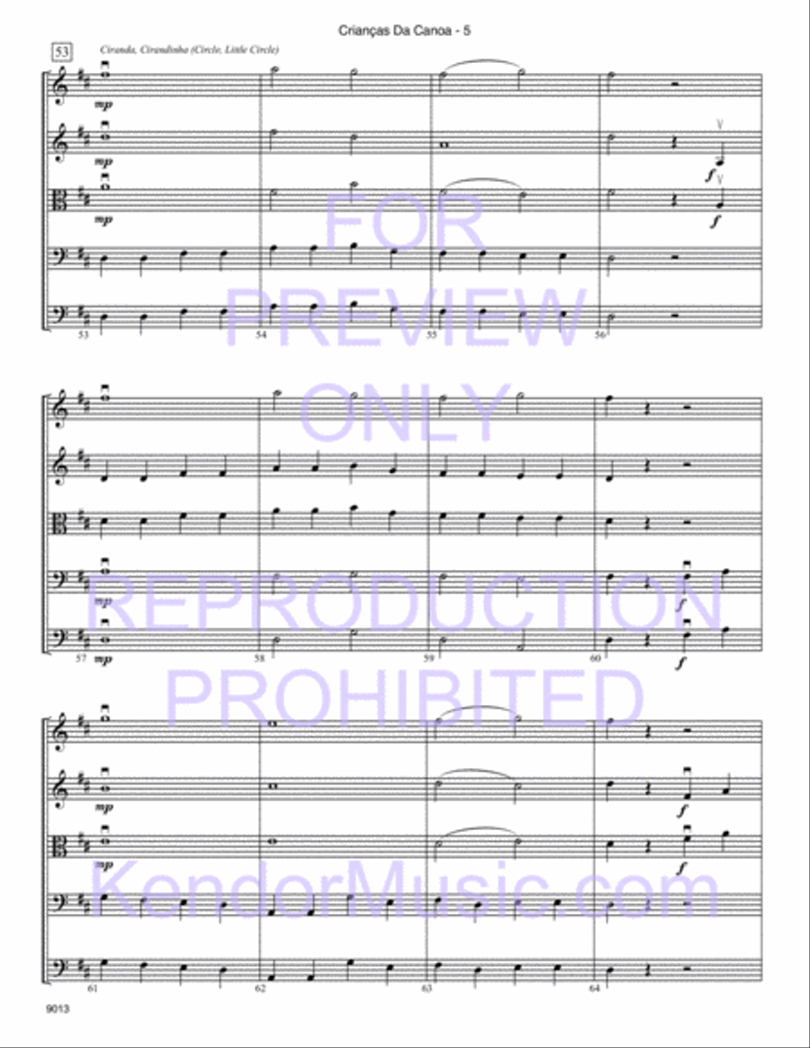 Criancas Da Canoa (Canoe Children) String Orchestra scores gallery preview page 6