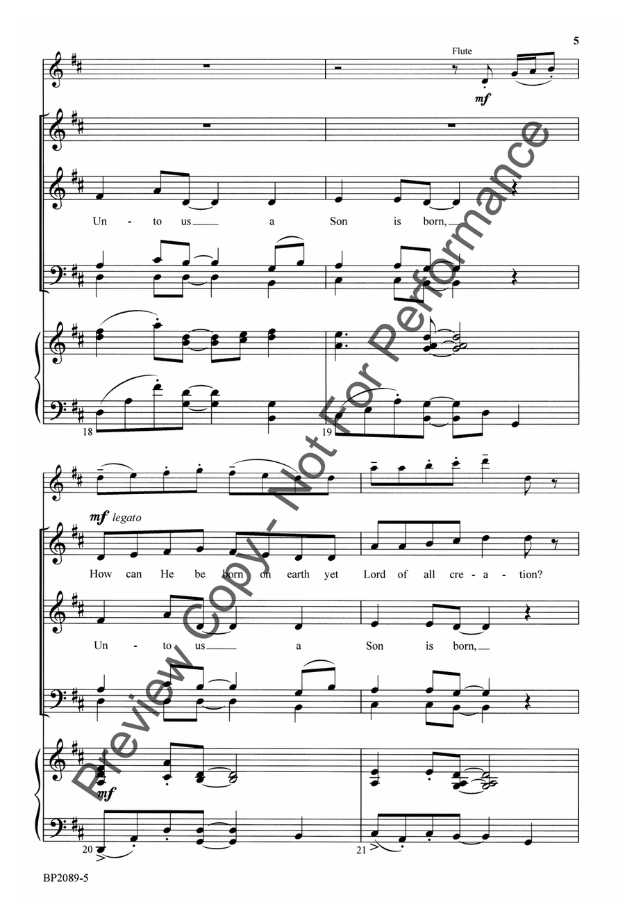 Unto Us a Son Is Born 4-Part scores gallery preview page 5