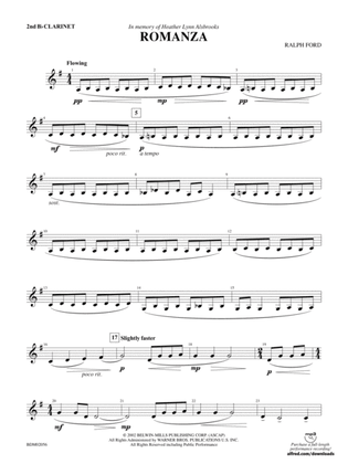 Romanza: 2nd B-flat Clarinet