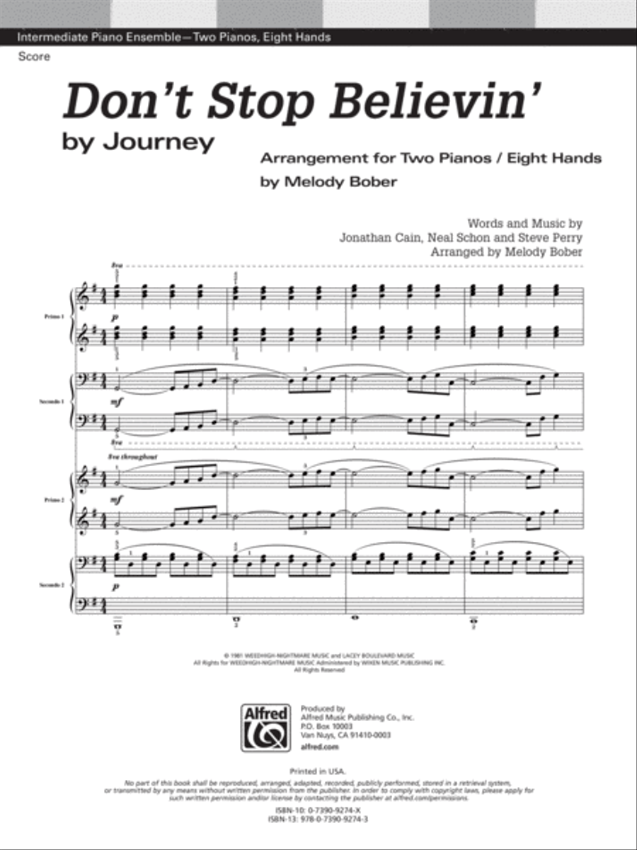 Don't Stop Believin' Small Ensemble scores gallery preview page 2