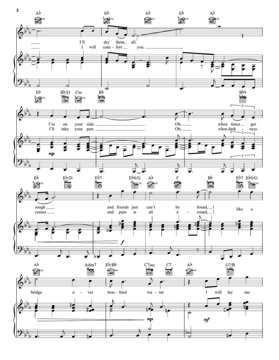 Bridge Over Troubled Water Acoustic Guitar scores gallery preview page 2