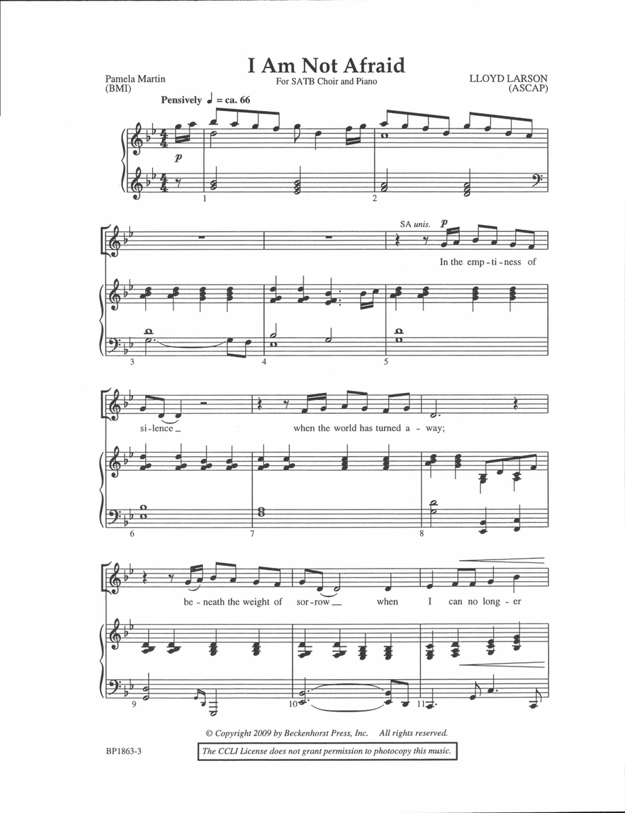 I Am Not Afraid 4-Part scores gallery preview page 2