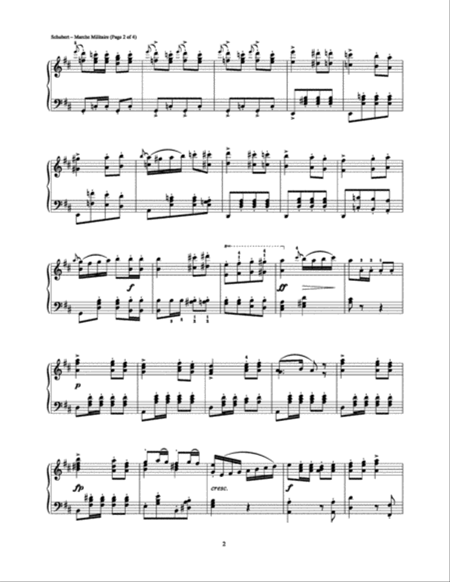 Marche Militaire Piano Solo scores gallery preview page 2