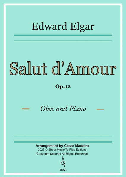 Salut d'Amour by Elgar - Oboe and Piano (Full Score and Parts) image number null