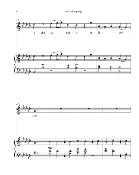 Lascia Ch'io Pianga by Händel - Soprano & Piano in G-flat Major image number null