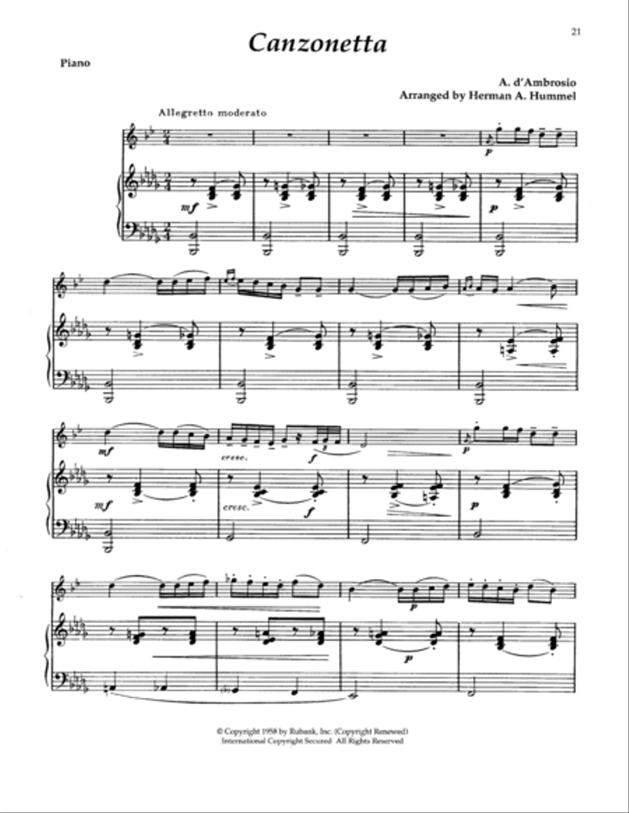 Canzonetta No. 1, Op. 6 Alto Saxophone scores gallery preview page 1