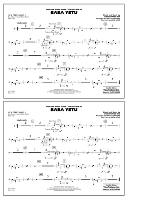 Baba Yetu (from Civilization IV) (arr. Matt Conaway) - Aux. Percussion 1