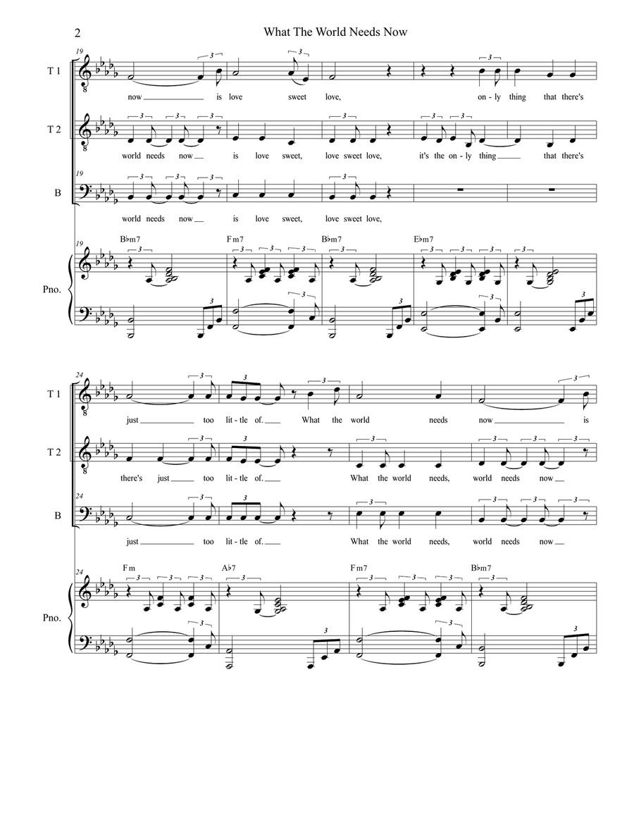 What The World Needs Now Is Love TTB scores gallery preview page 2