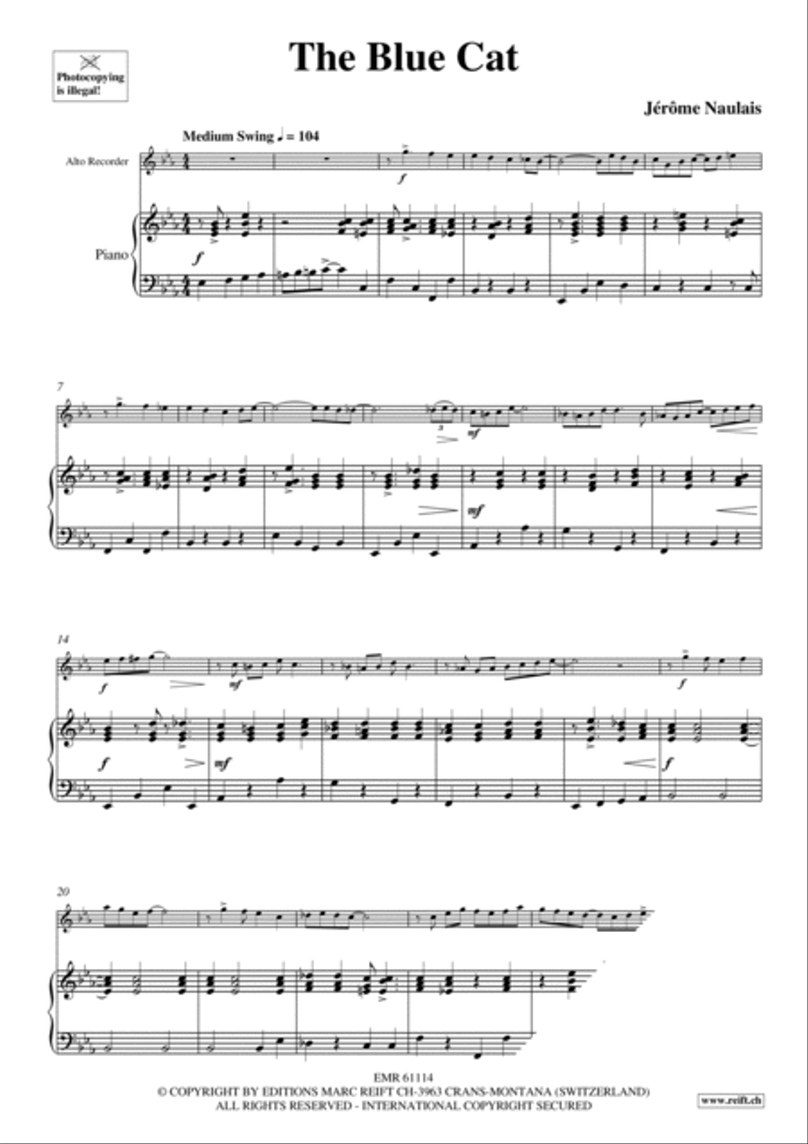 The Blue Cat Alto Recorder scores gallery preview page 4