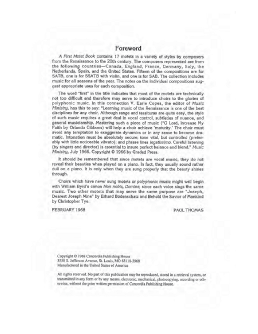 A First Motet Book 4-Part scores gallery preview page 3