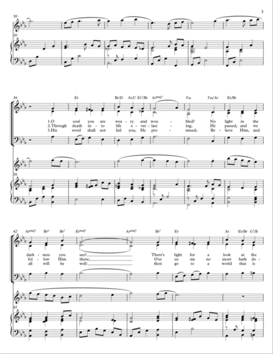 Turn Your Eyes Upon Jesus - arranged for SAB Choir, Flute and Piano 3-Part scores gallery preview page 3