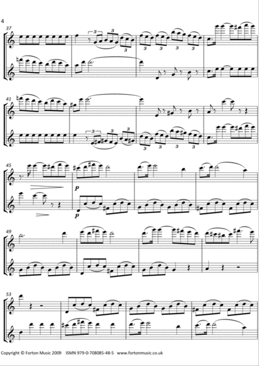 Duos Op 53 no 3 Flute Duet scores gallery preview page 4
