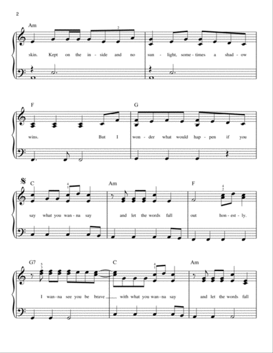 Brave Easy Piano scores gallery preview page 2