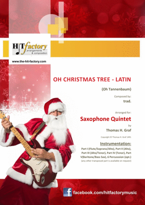 Book cover for Oh Christmas tree - Latin - (Oh Tannenbaum) - Saxophone Quintet