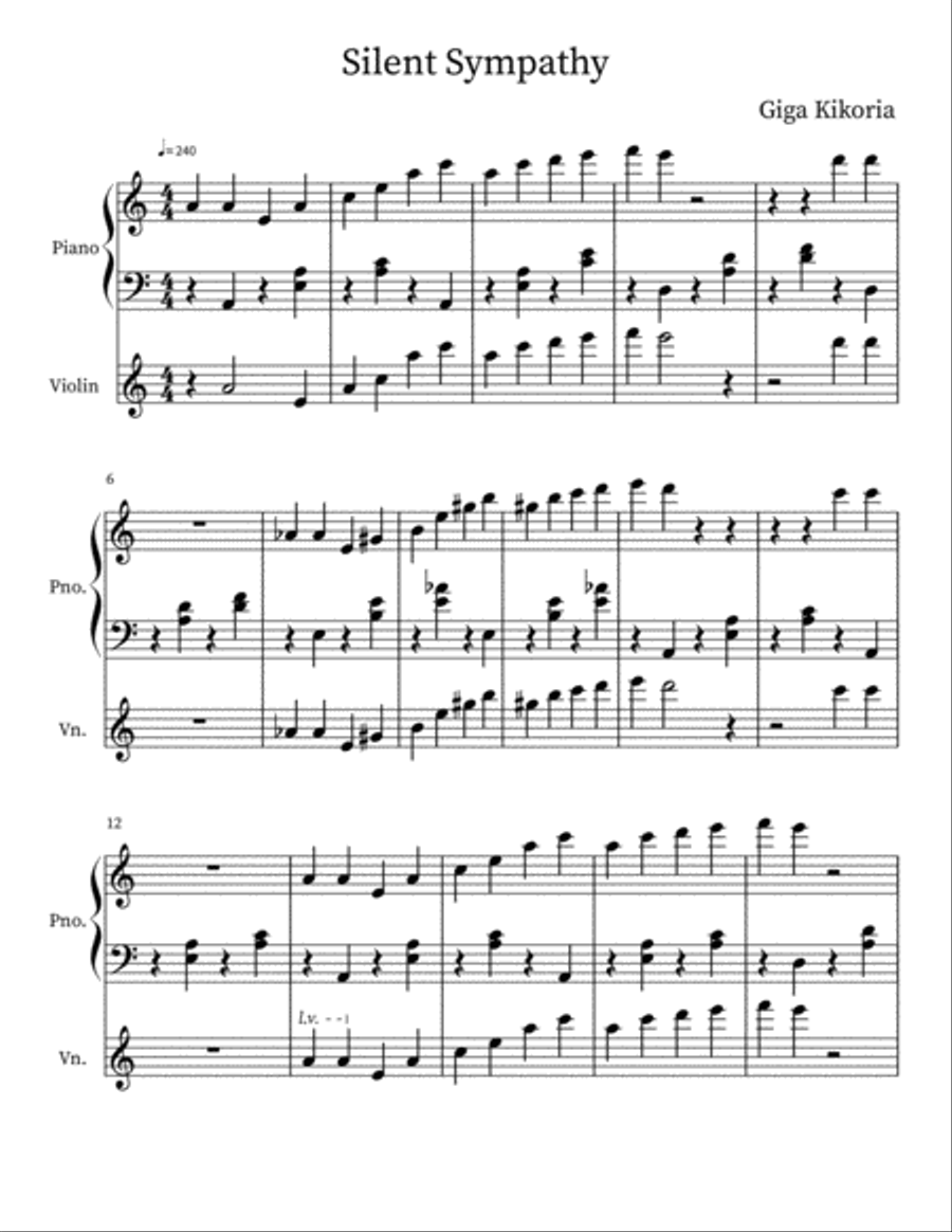 Silent Sympathy String Duet scores gallery preview page 1