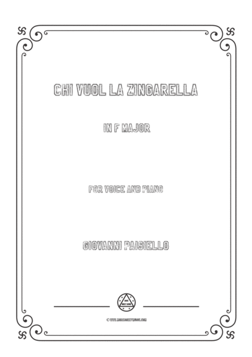 Paisiello-Chi Vuol la zingarella in F Major,for Voice and Piano image number null