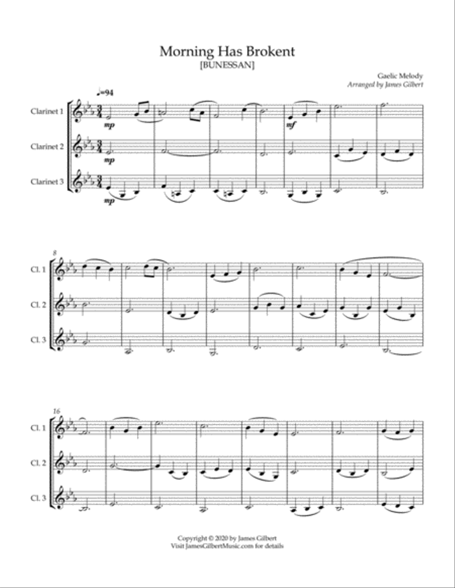 Morning Has Broken Morning Has Broken Woodwind Trio scores gallery preview page 4