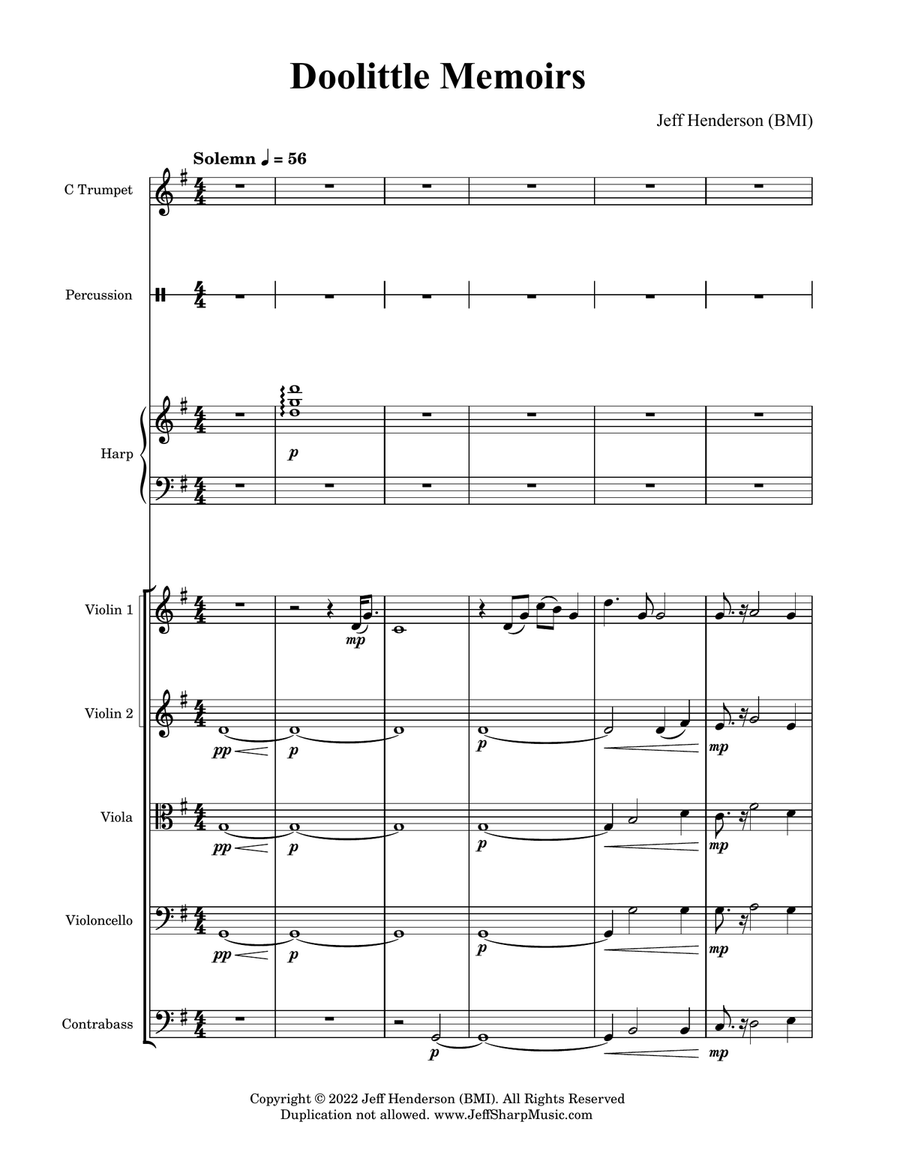 Doolittle Memoirs Large Ensemble scores gallery preview page 3
