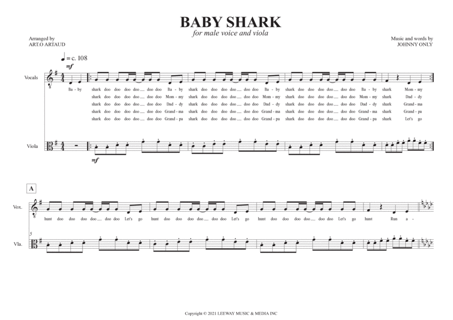 Baby Shark Chamber Music scores gallery preview page 1
