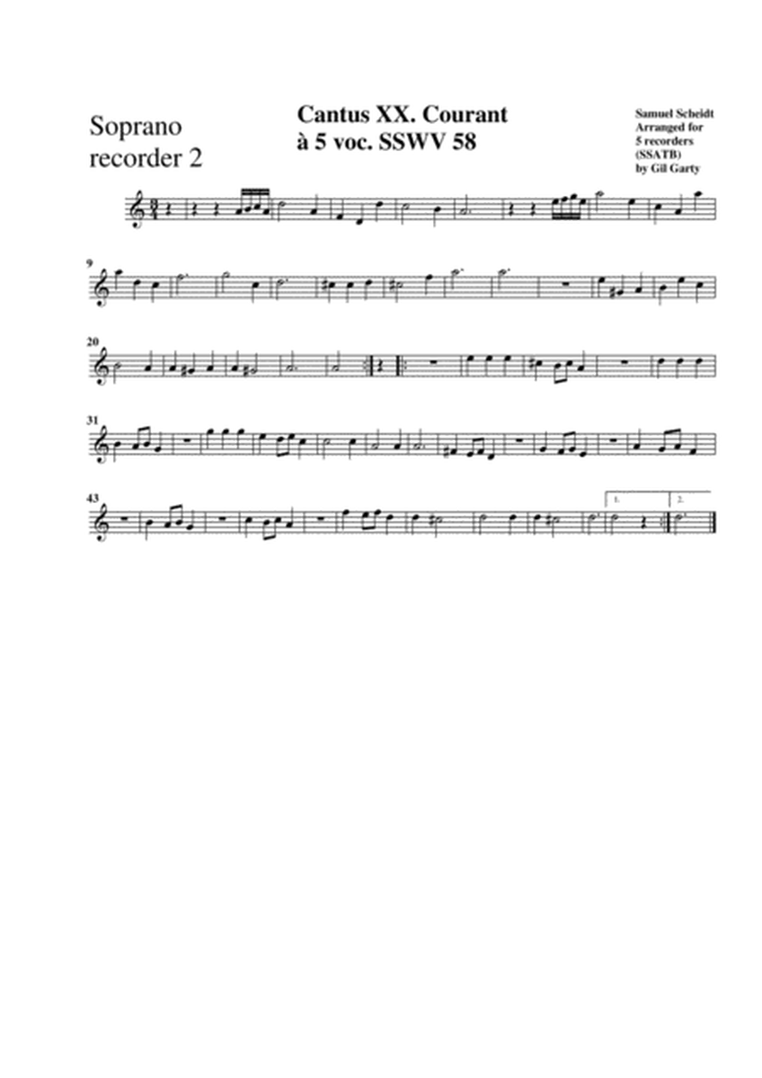 Courant SSWV 58 (arrangement for 5 recorders)
