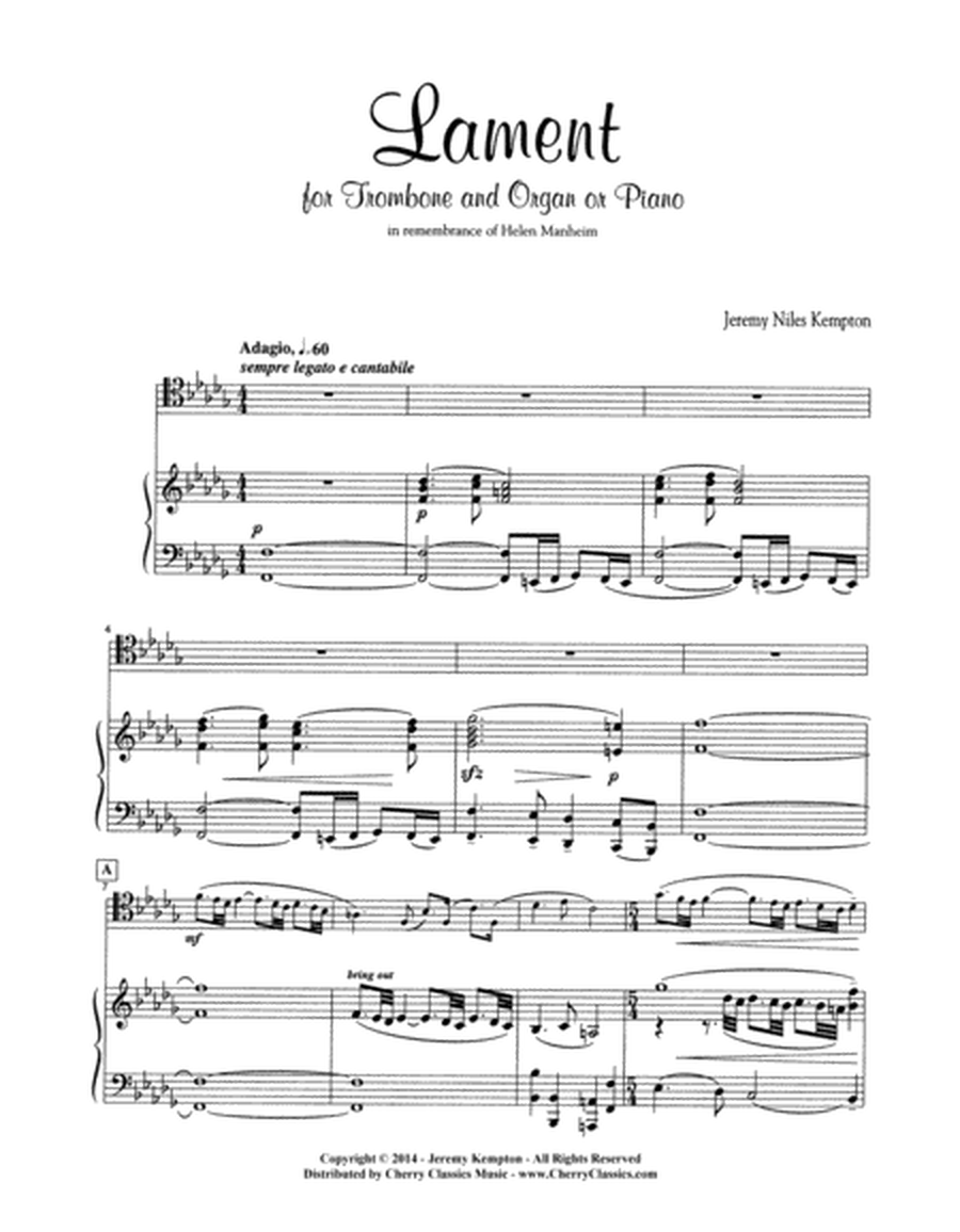 Lament for Trombone and Organ