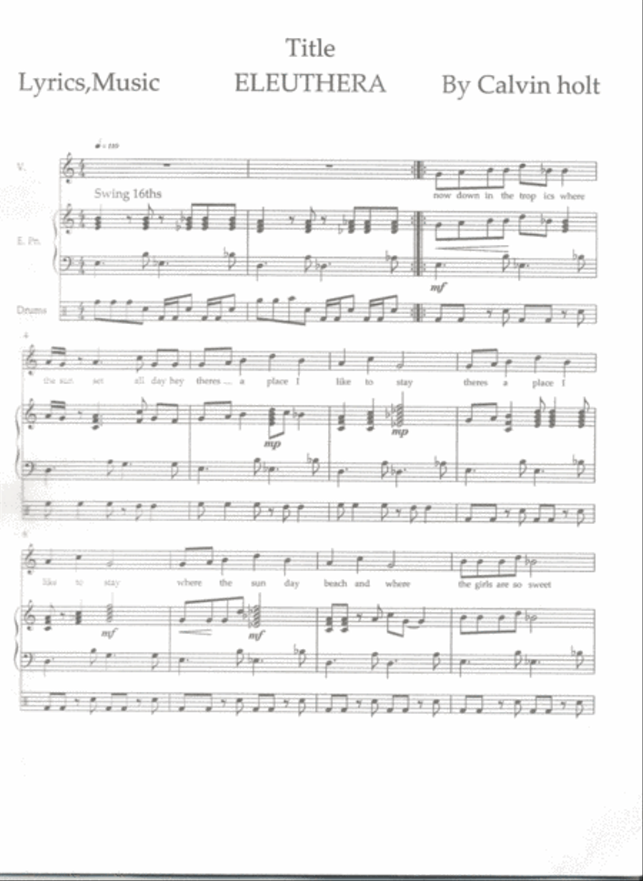 Eleuthera Piano scores gallery preview page 2
