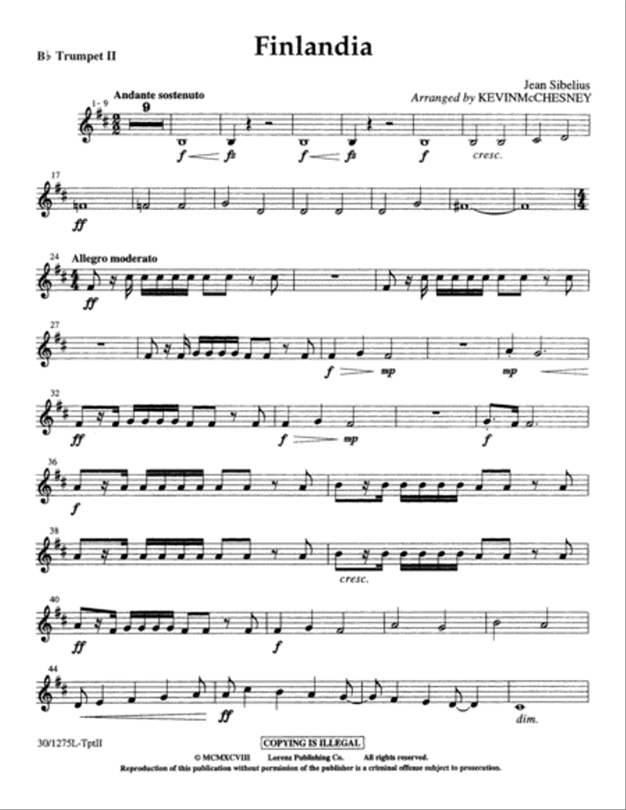 Finlandia - Brass/Perc Parts Horn scores gallery preview page 5