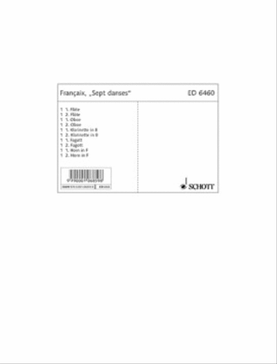 7 Dances from Les Malheurs De Sophie Woodwind Ensemble scores gallery preview page 1