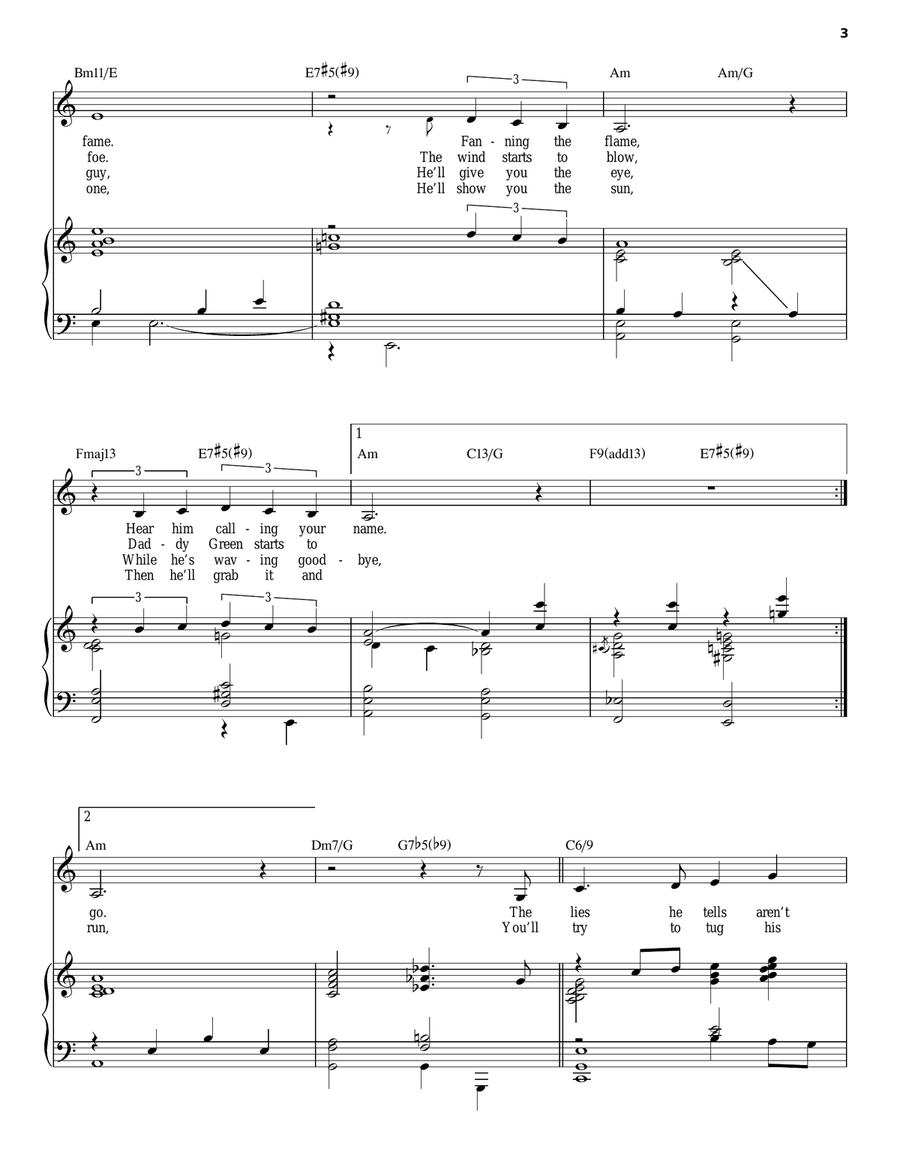 Long Daddy Green Piano, Vocal, Guitar scores gallery preview page 3