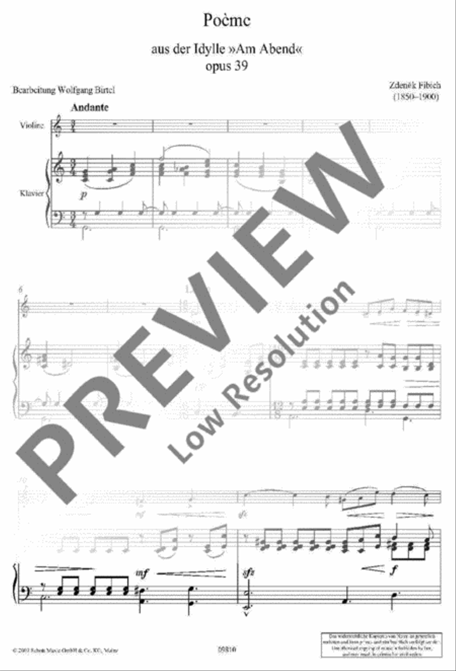 Poème Violin Solo scores gallery preview page 2