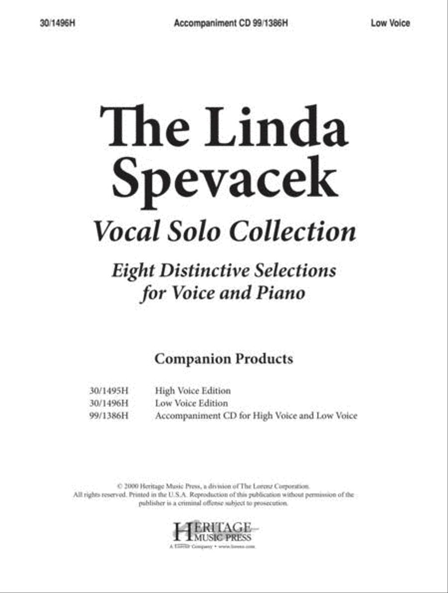 Linda Spevacek Vocal Solo Collection - Low Voice Low Voice scores gallery preview page 2