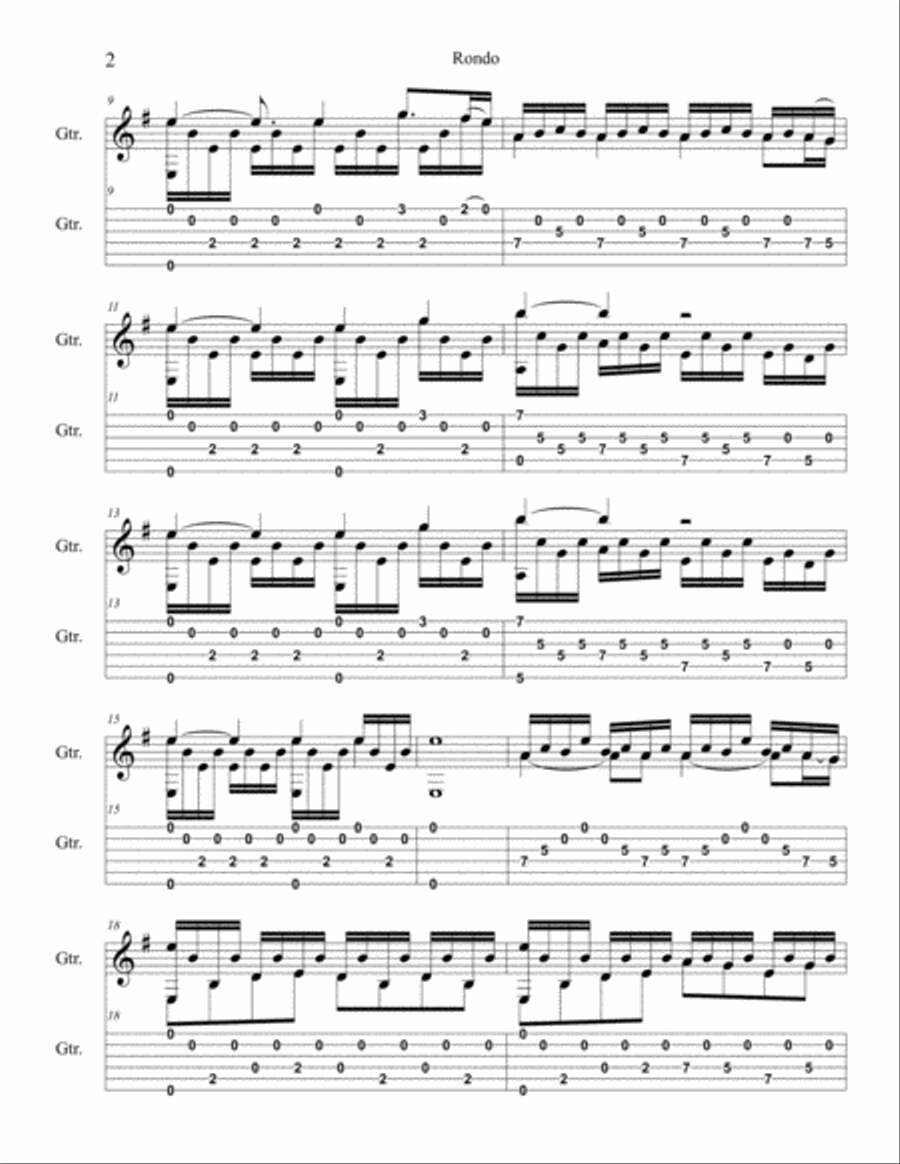 Rondo Rondo Electric Guitar scores gallery preview page 2