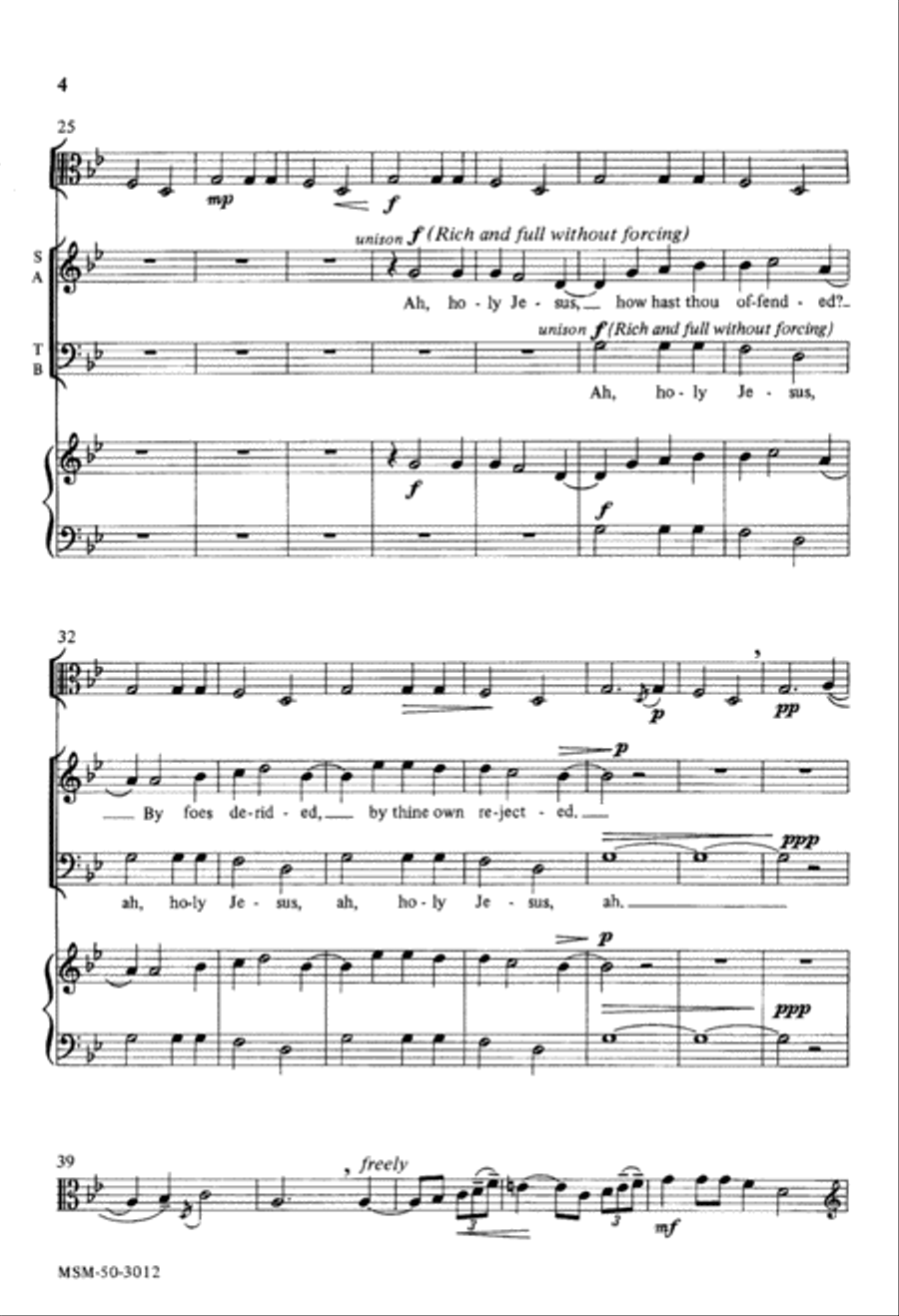 Ah, Holy Jesus 4-Part scores gallery preview page 4