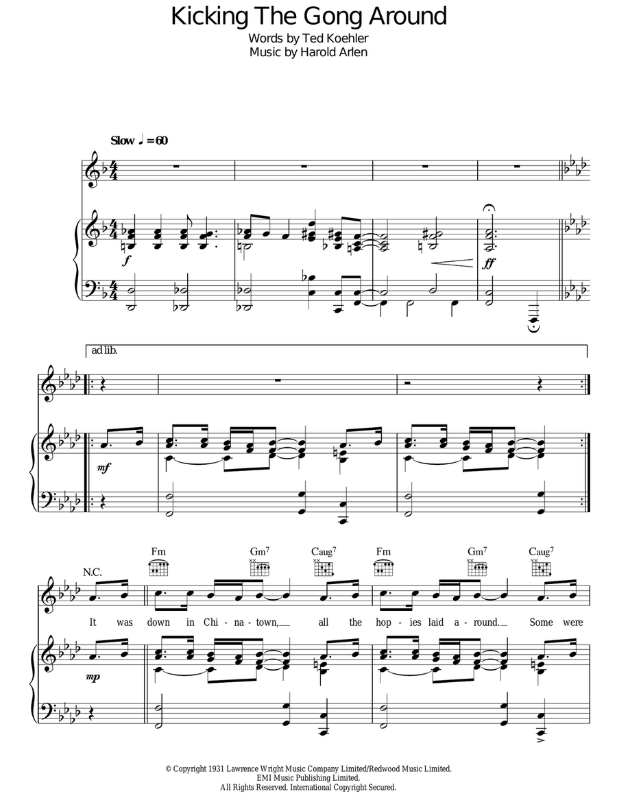 Kicking The Gong Around by Harold Arlen Guitar - Digital Sheet Music