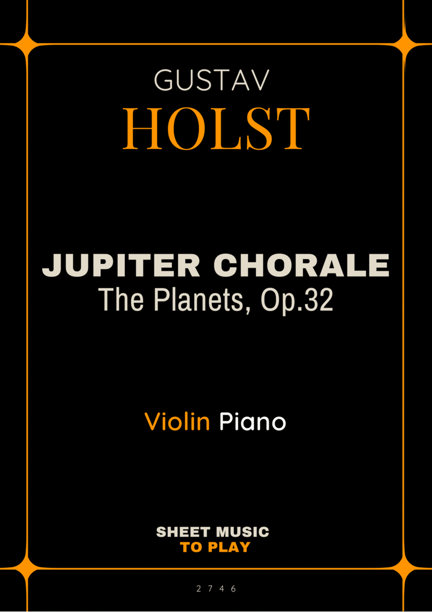 Jupiter Chorale from The Planets - Violin and Piano - W/Chords (Full Score and Parts) image number null