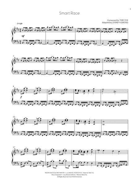 Smart Race (DELTARUNE Chapter 2 - Piano Sheet Music)