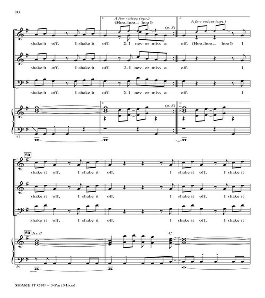 Shake It Off Shake It Off 3-Part scores gallery preview page 6