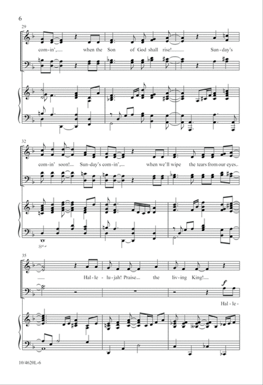 Sunday's Comin'! 4-Part scores gallery preview page 6