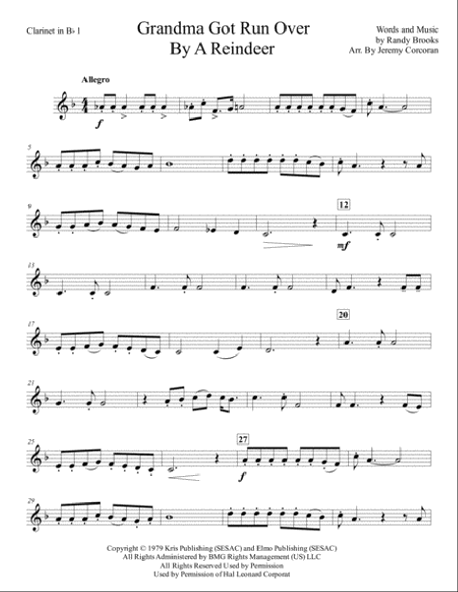 Grandma Got Run Over By A Reindeer Woodwind Trio scores gallery preview page 6