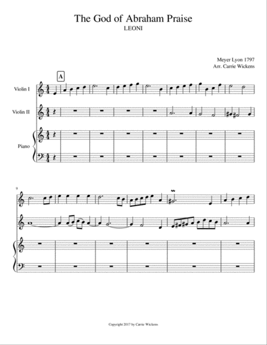 The God of Abraham Praise Set of Parts scores gallery preview page 1