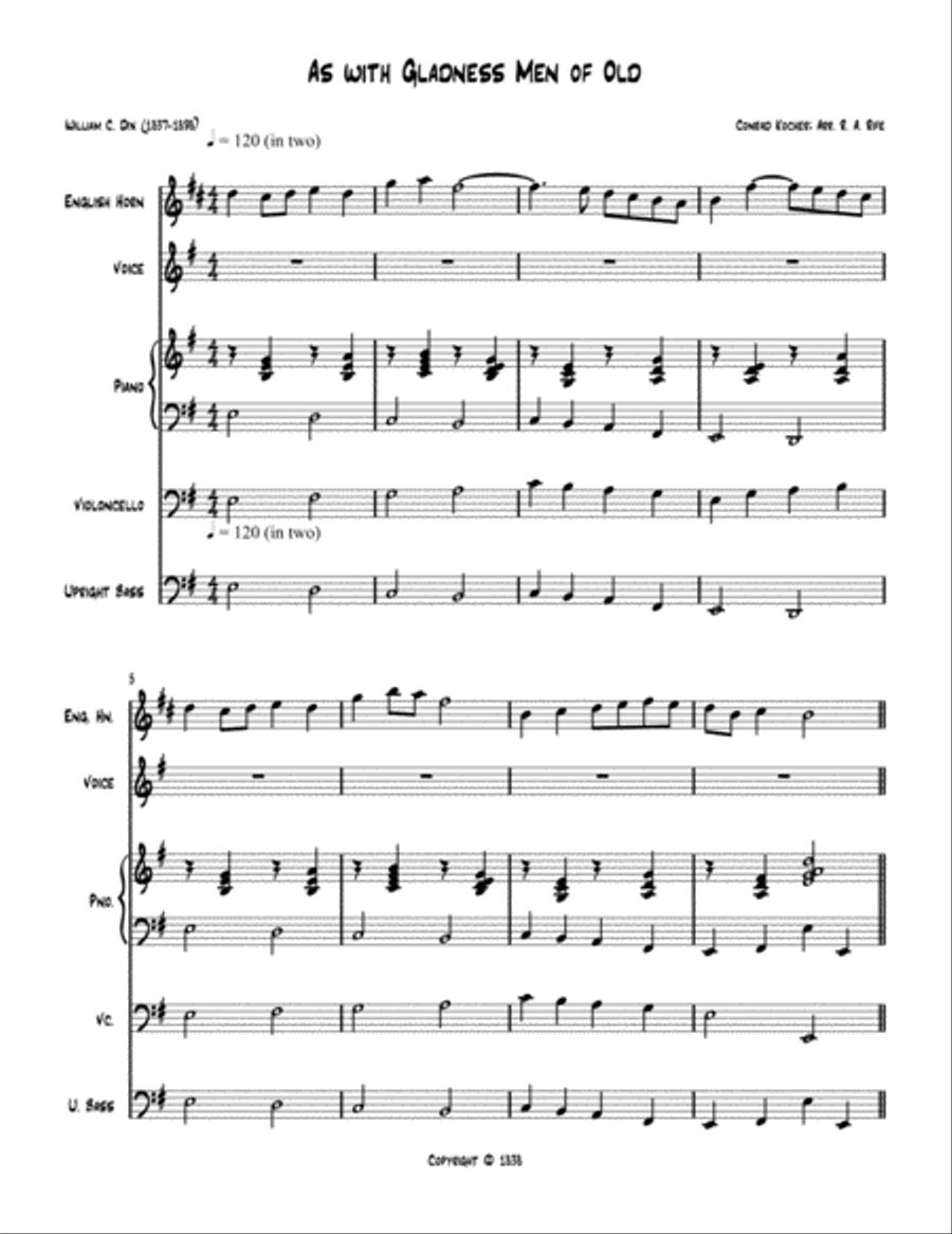 As with Gladness, Men of Old (director's score) SA scores gallery preview page 1