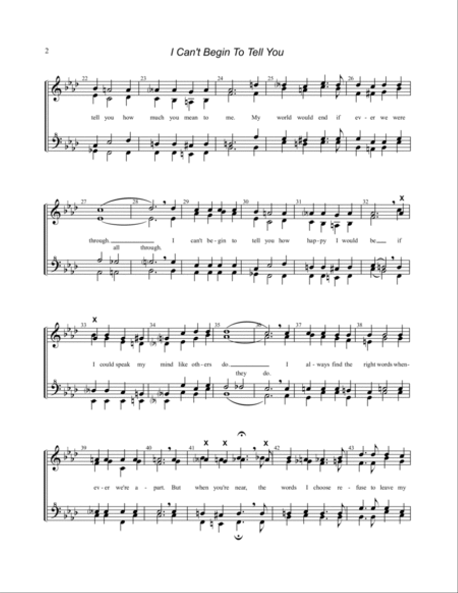 I Can't Begin To Tell You SSAA scores gallery preview page 2