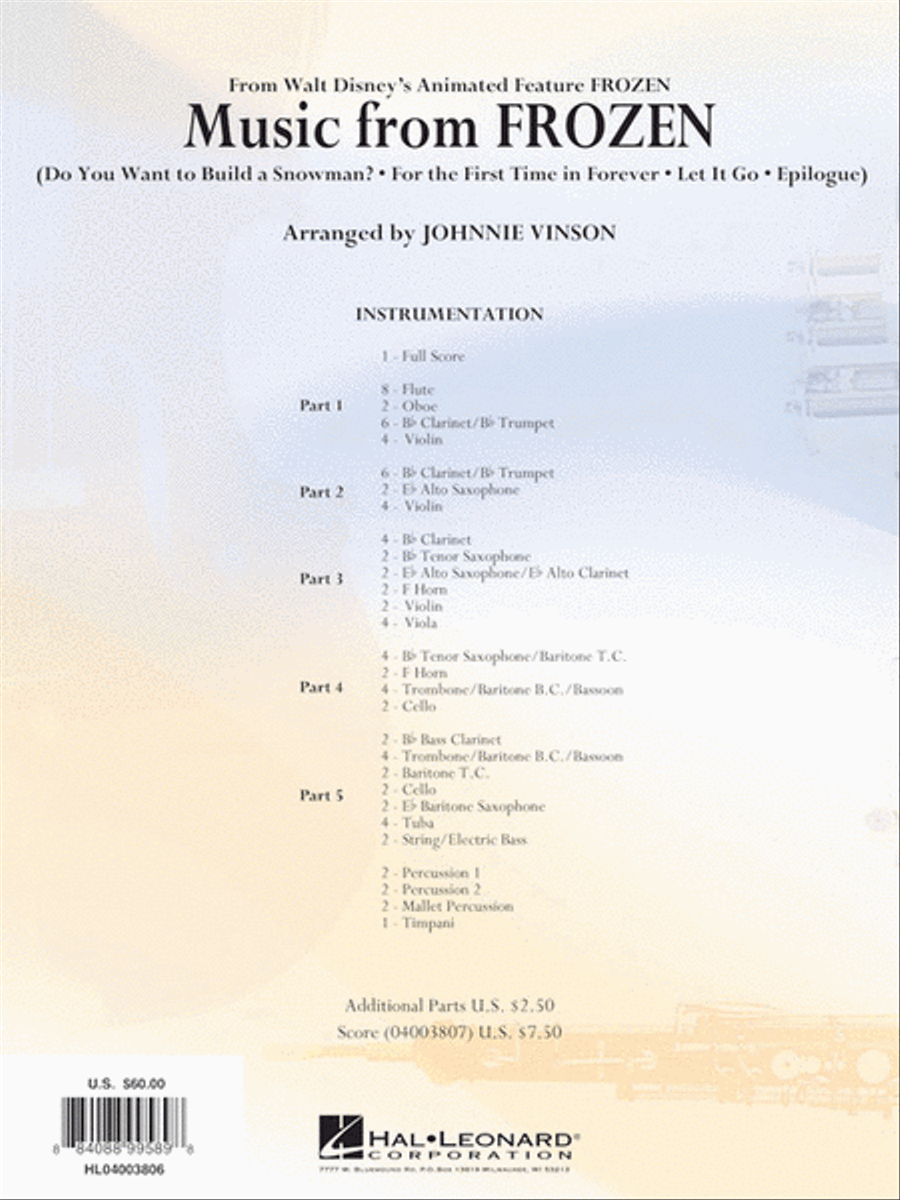 Music from Frozen Concert Band scores gallery preview page 11