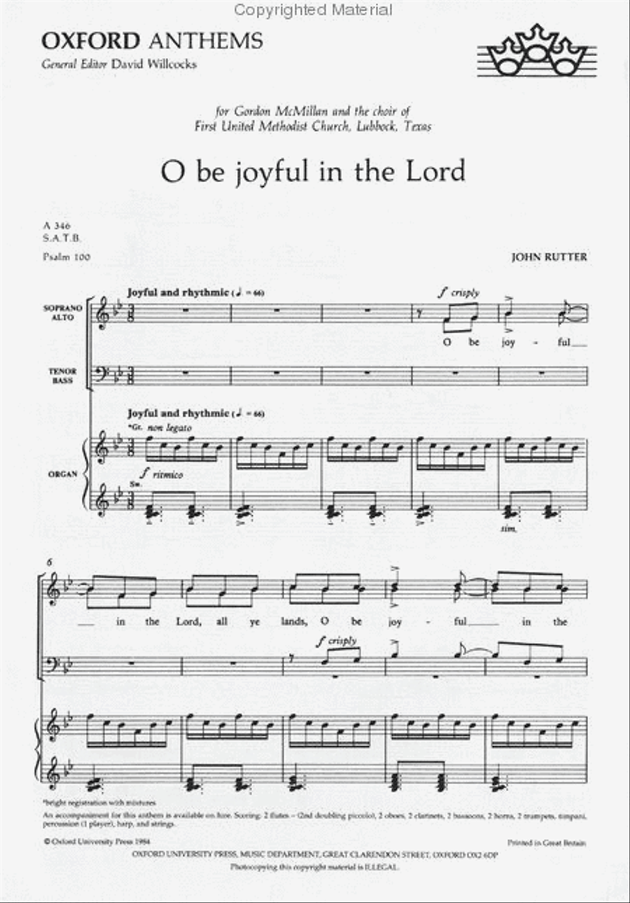 O be joyful in the Lord O be joyful in the Lord 4-Part scores gallery preview page 2
