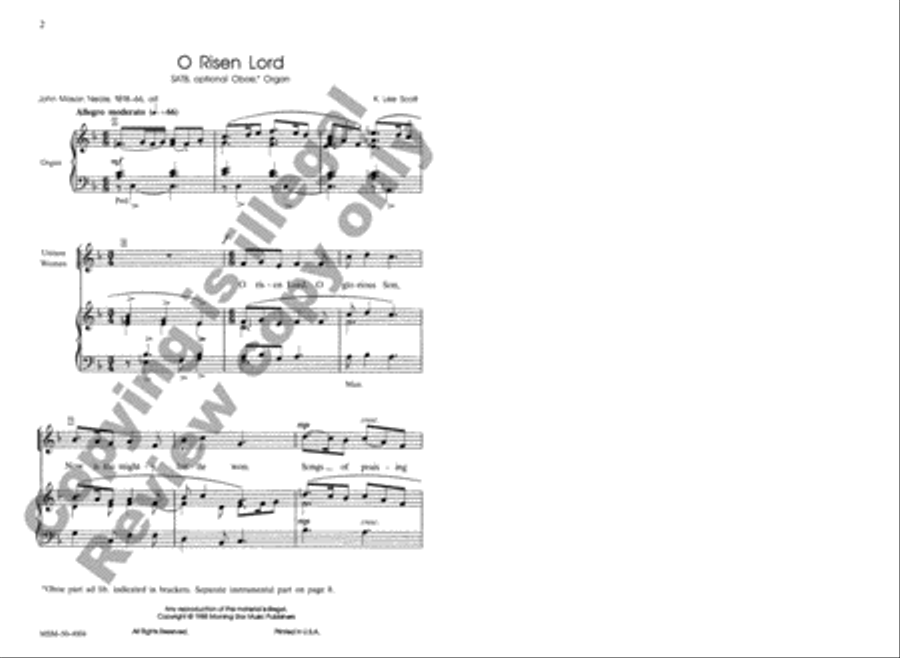 O Risen Lord 4-Part scores gallery preview page 2