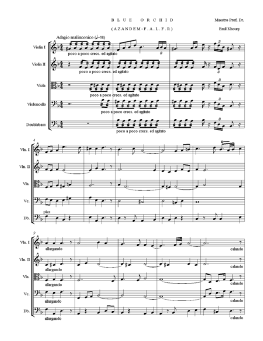 Blue Orchid Blue Orchid String Quartet scores gallery preview page 1