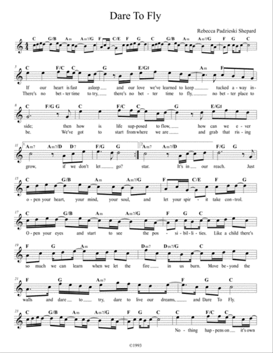 Dare To Fly Small Ensemble scores gallery preview page 1