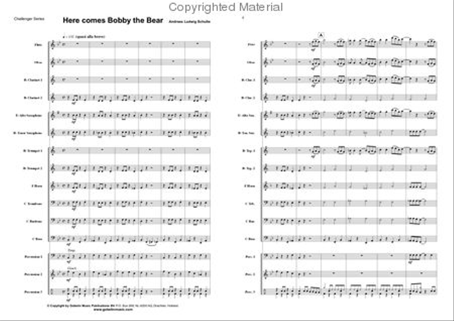 Here comes Bobby the Bear Concert Band scores gallery preview page 2