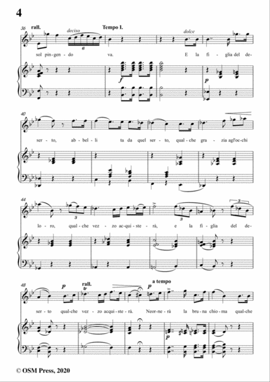 Donizetti-Ne ornera la bruna chioma,in B flat Major,for Voice and Piano Voice Solo scores gallery preview page 6